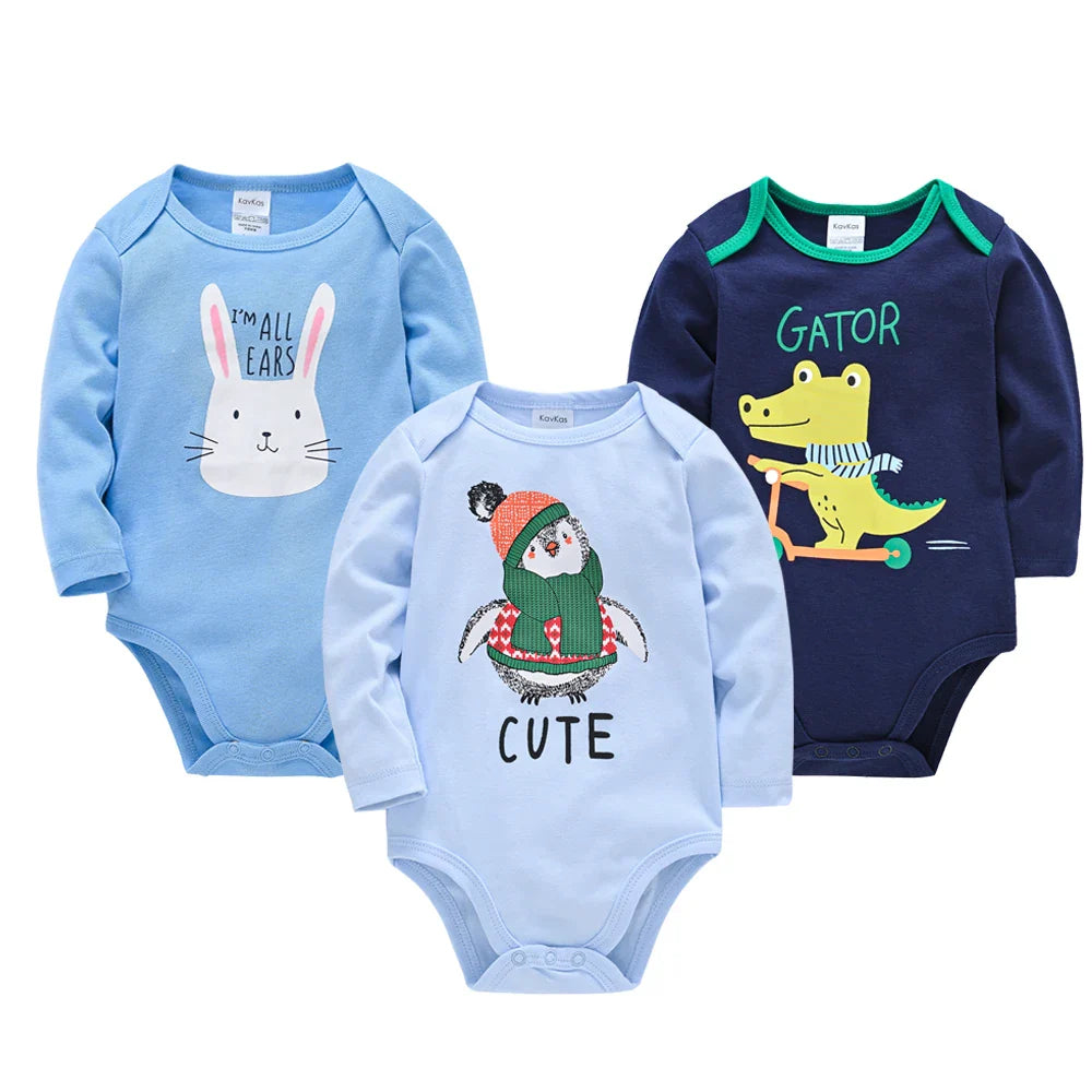 Barboteuse bébé à manches longues | Pack de 3
