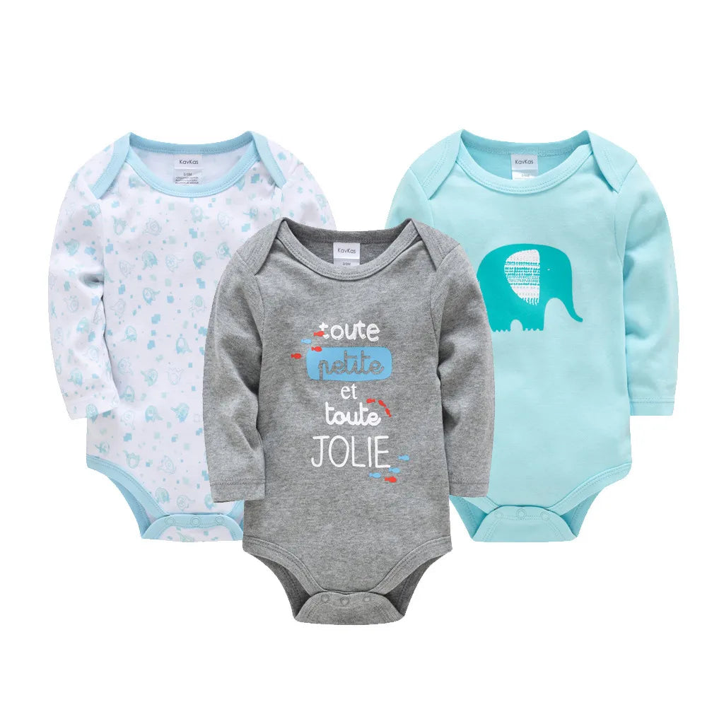 Barboteuse bébé à manches longues | Pack de 3