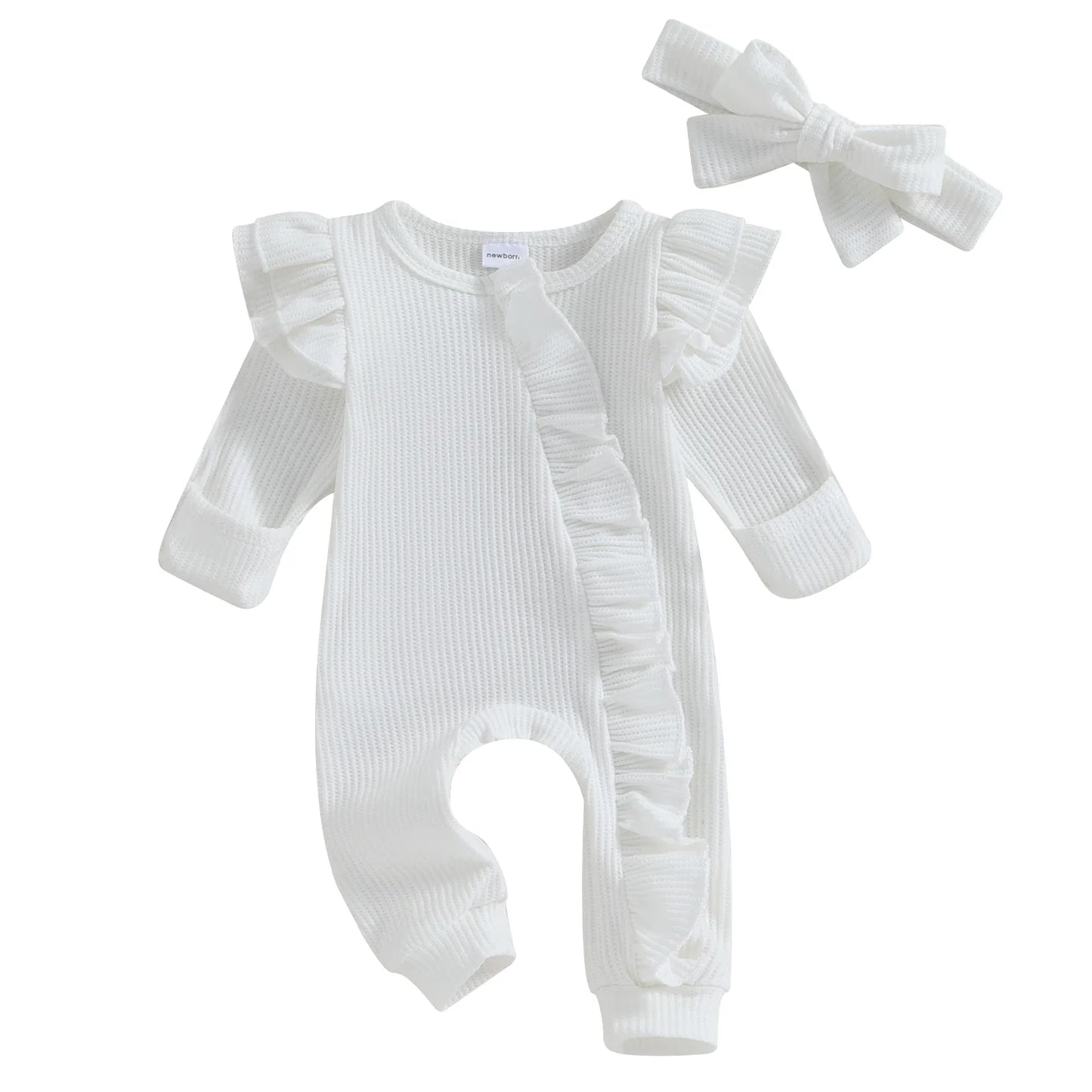 Barboteuse bebe à nœud pour fille