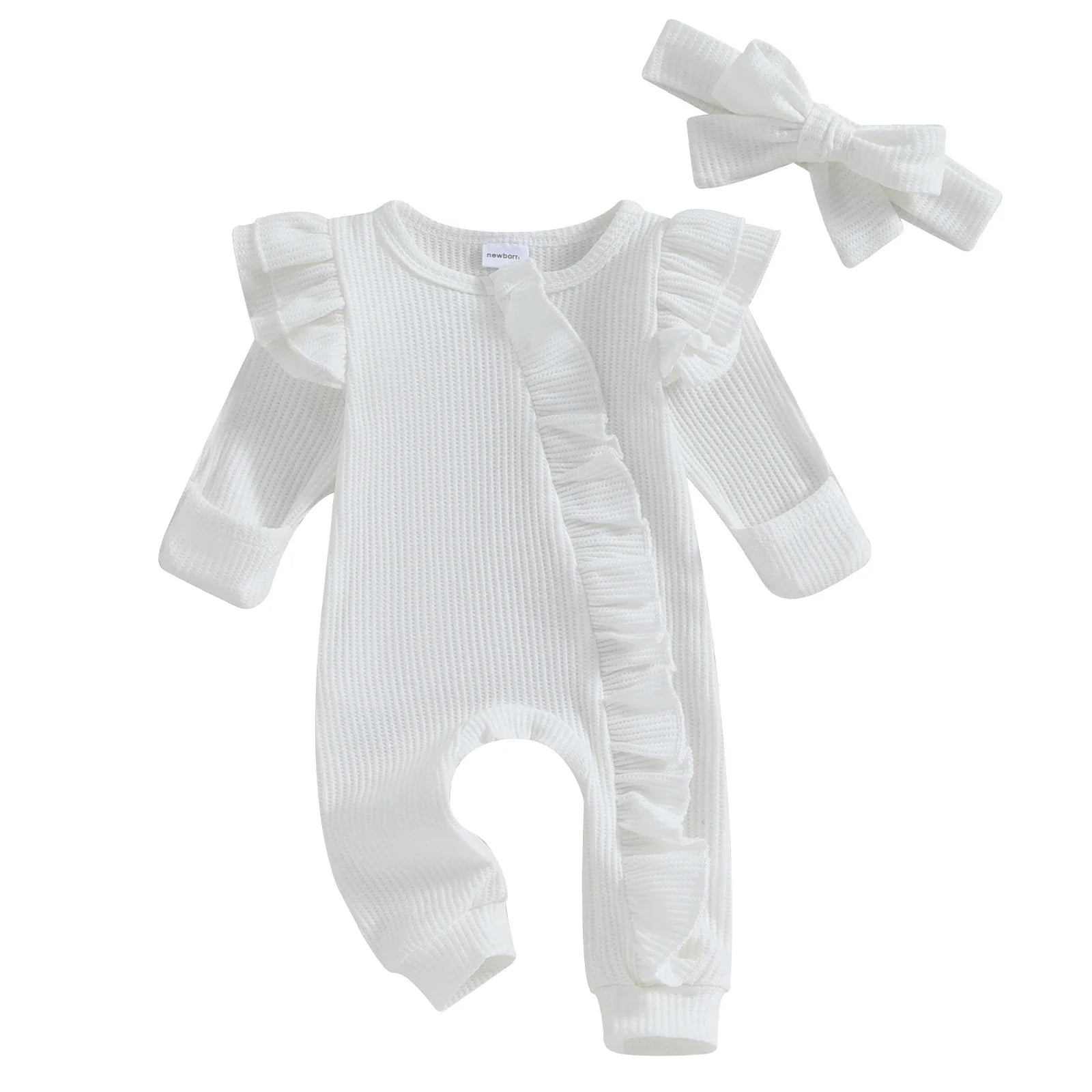 Barboteuse bebe à nœud pour fille