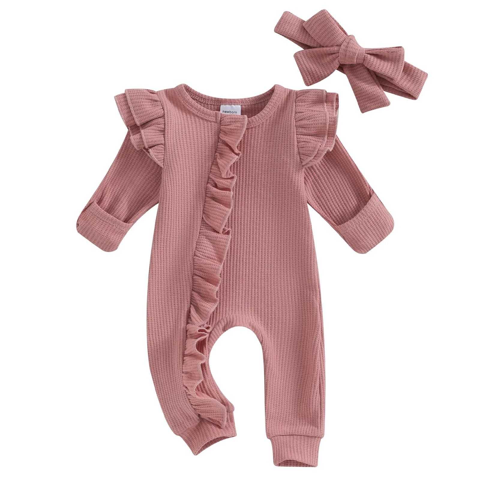 Barboteuse bebe à nœud pour fille