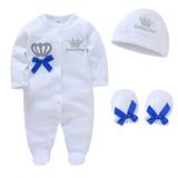 Baby romper with hat and mittens