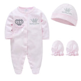 Baby romper with hat and mittens