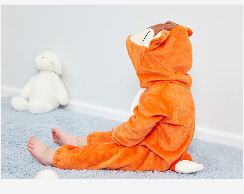 Tutina da Neonato con Cappuccio e Adorabili Motivi Animali