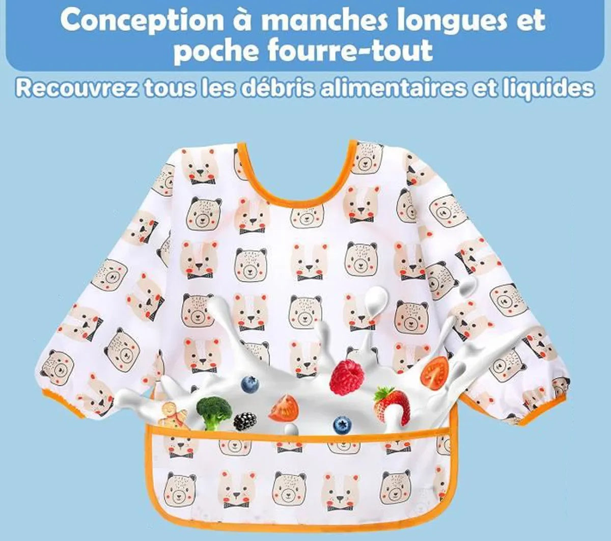 Bavoir Bébé à Manches Longues