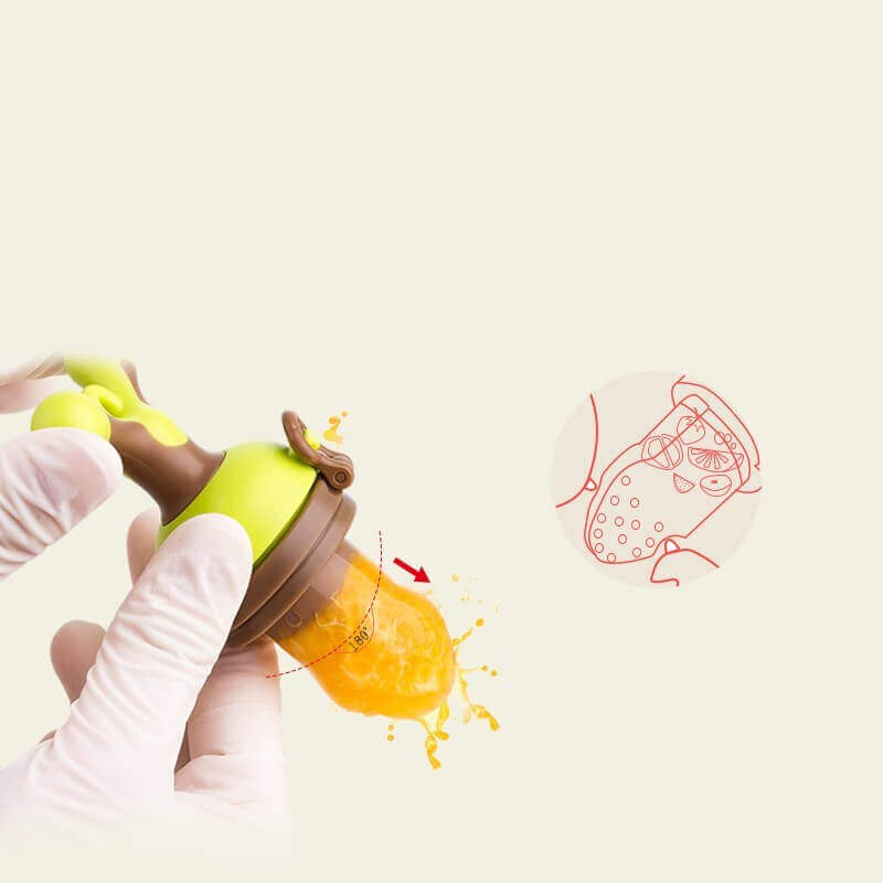 Bite Buddy™ 2-en-1 Distributeur de Nourriture Fraîche & Anneau de Dentition (Sucette en Silicone Sûre)