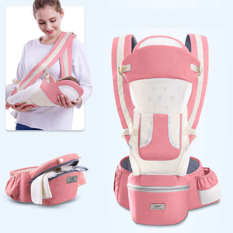 Porte-bébé ergonomique 4-en-1 avec siège de hanche (Nouveau-né jusqu'au tout-petit)