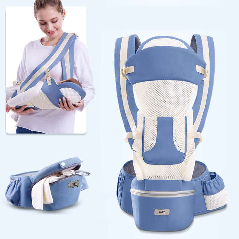Porte-bébé ergonomique 4-en-1 avec siège de hanche (Nouveau-né jusqu'au tout-petit)