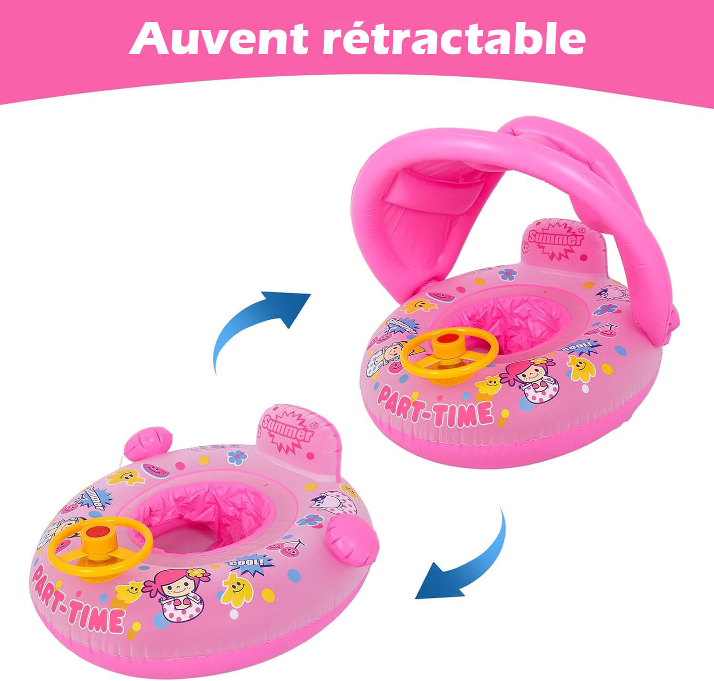 Ciambella gonfiabile per neonati con volante | FloatPilot