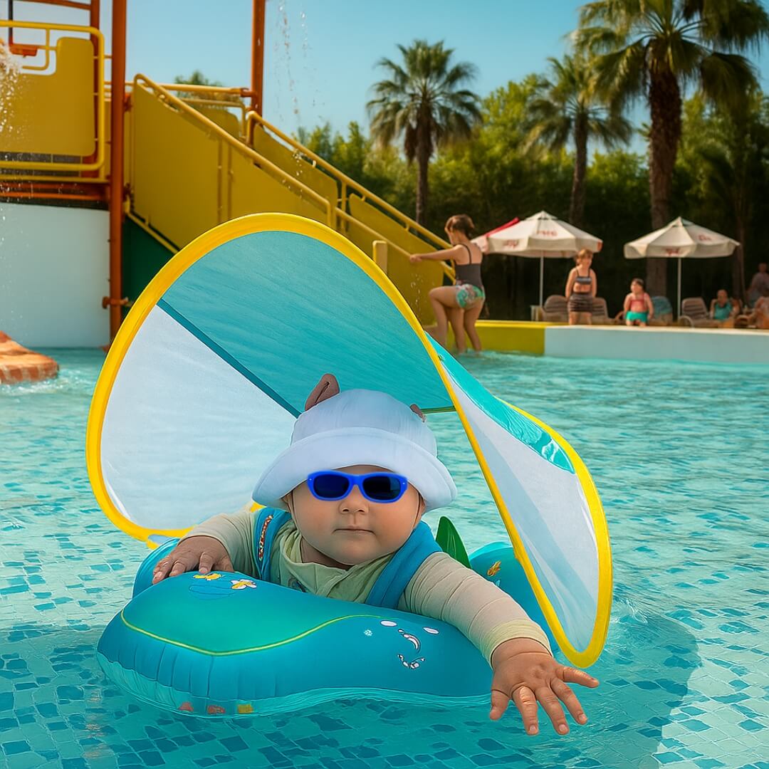 Bozza gonfiabile per neonati con ombrellone anti-UV | Sunsplash