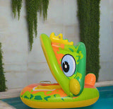 Inflatable Baby Float with Unicorn and Dinosaur Canopy
