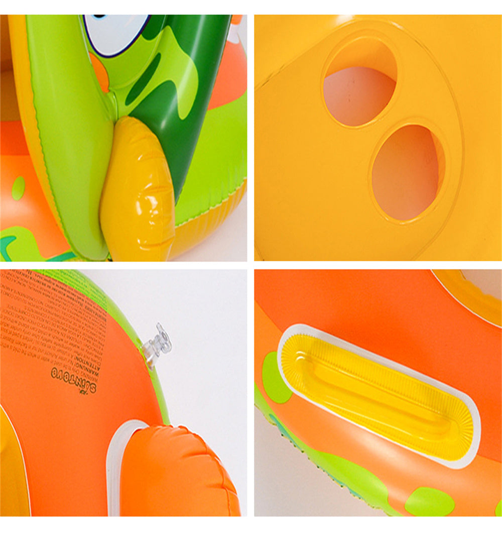 Inflatable Baby Float with Unicorn and Dinosaur Canopy