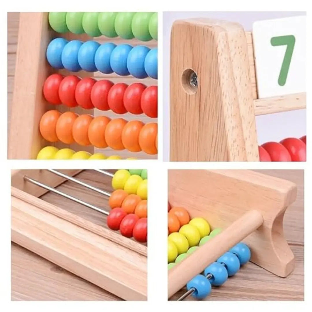 Montessori Wooden Educational Abacus with Cards and Sticks - Woodikids™