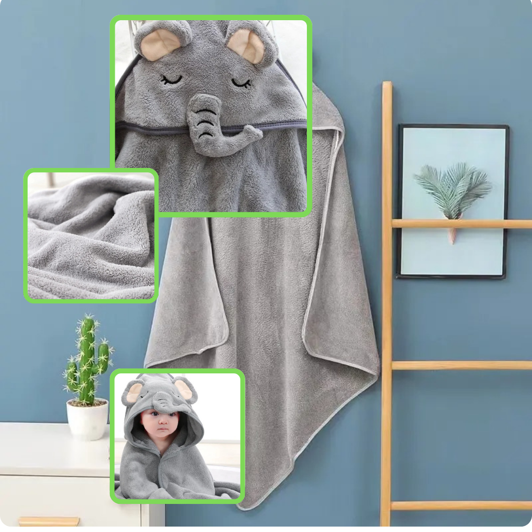 Baby Bath Cape | DadaZoo™ GREY ELEPHANT