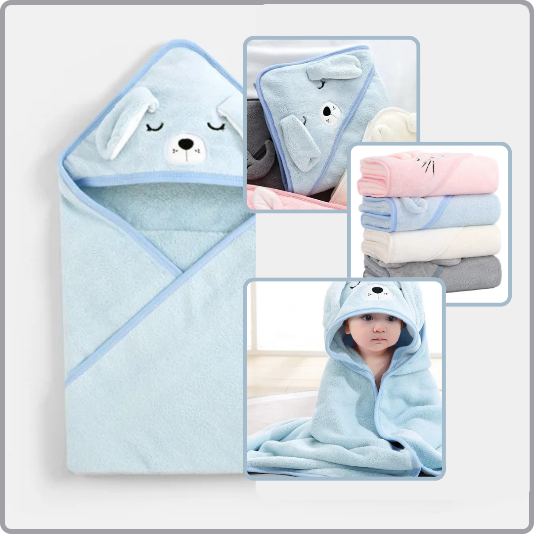 Cape de bain bébé | DadaZoo™ CHIEN BLEU