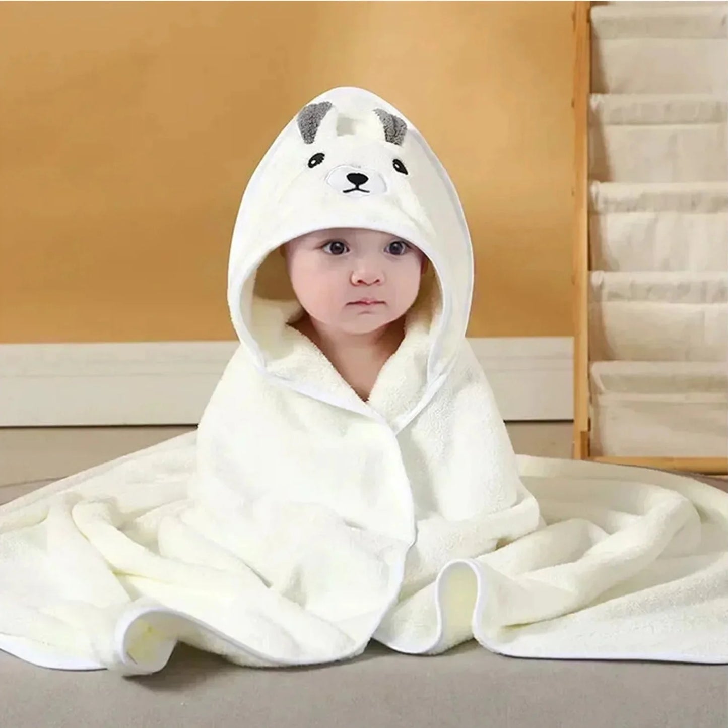 Animal-Patterned Baby Bath Cape