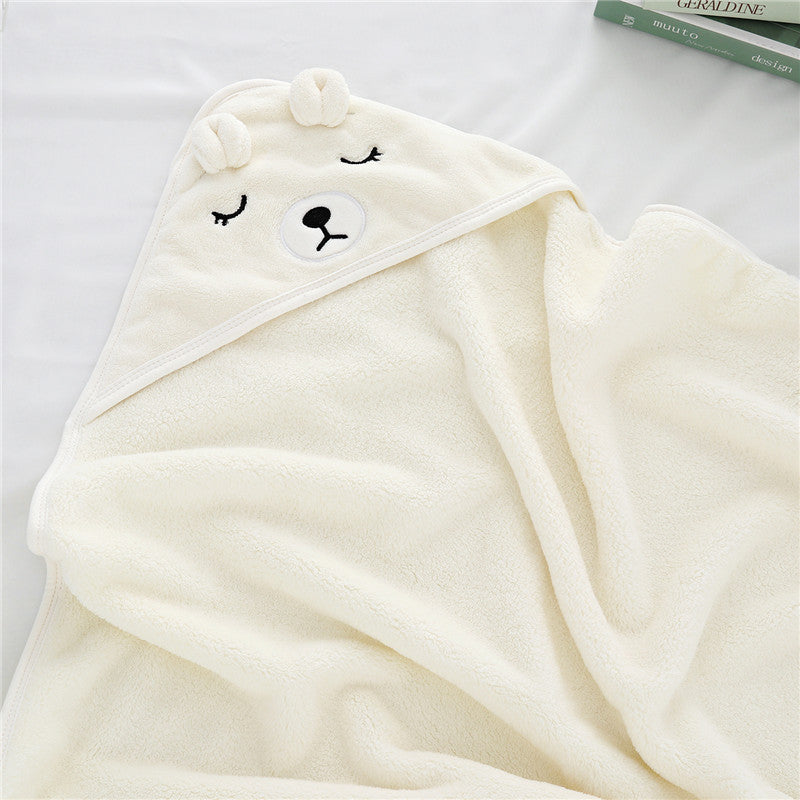 Animal-Patterned Baby Bath Cape