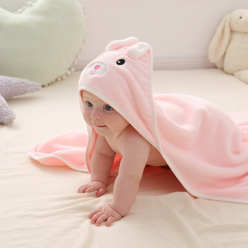 Animal-Patterned Baby Bath Cape