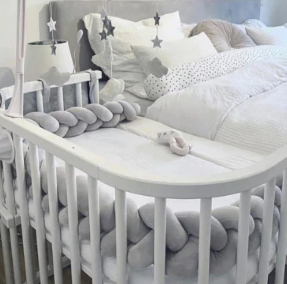 Braided crib bumper for baby