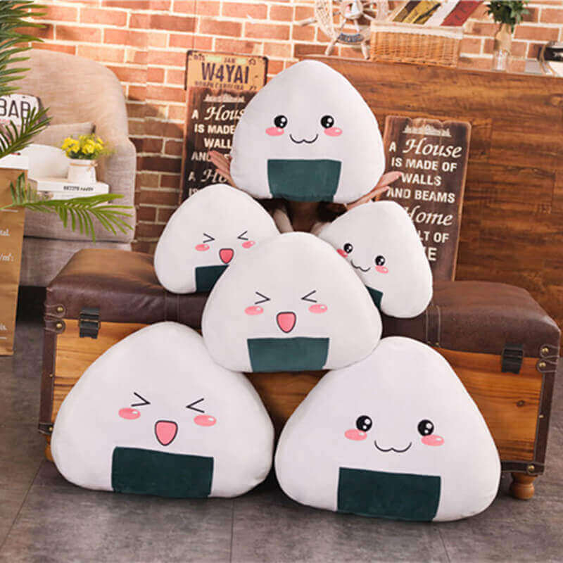 Cuscino di Peluche a Palla di Riso Kawaii (Morbido Cuscino Anime & Scaldamani)