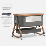 3-in-1 Baby Bedside Sleeper with Wheels for Babies 0-36 Months