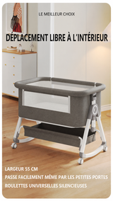 3-in-1 Baby Bedside Sleeper with Wheels for Babies 0-36 Months