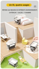 3-in-1 Baby Bedside Sleeper with Wheels for Babies 0-36 Months