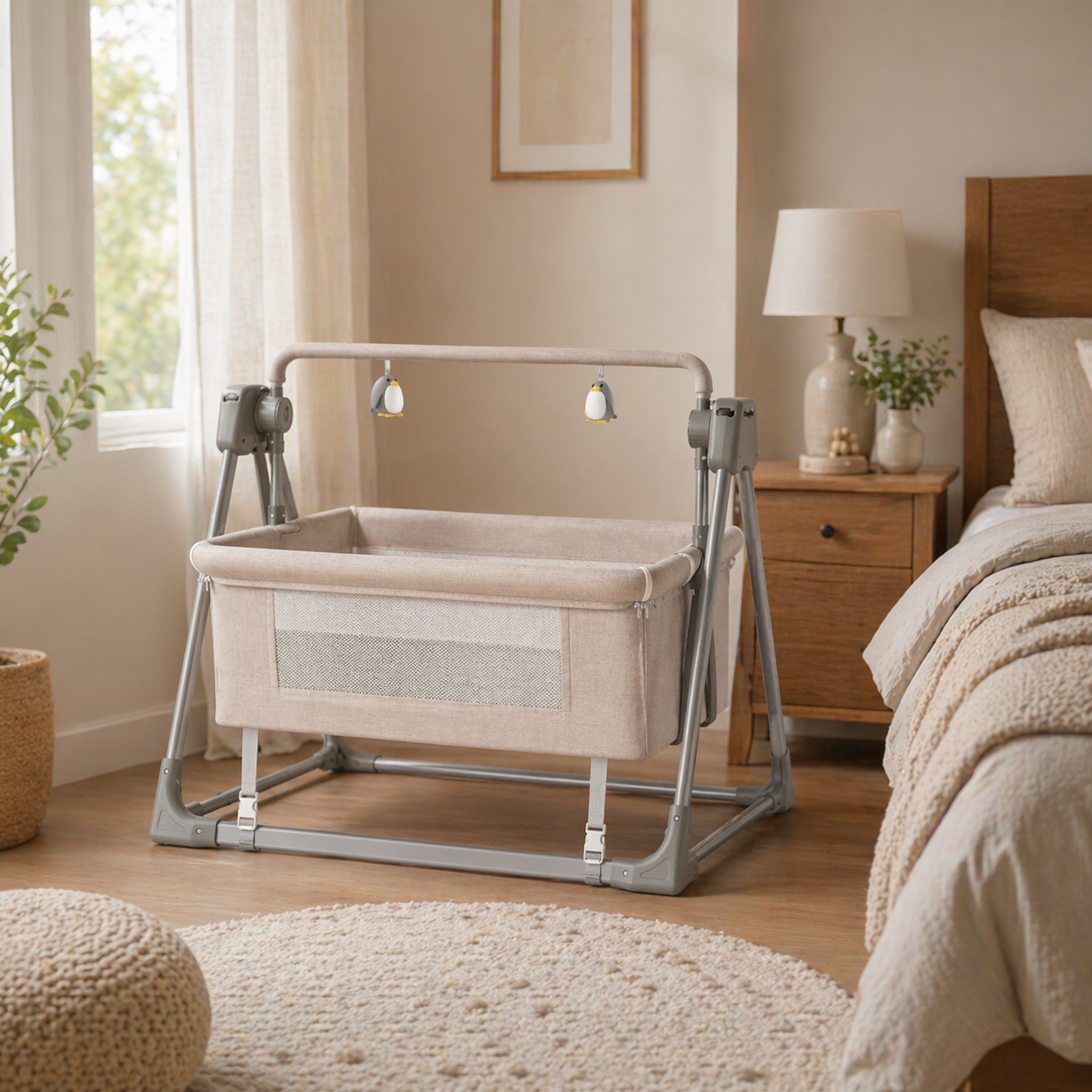 Beige Co-Sleeper Bassinet
