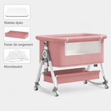 3-in-1 Baby Bedside Sleeper with Wheels for Babies 0-36 Months