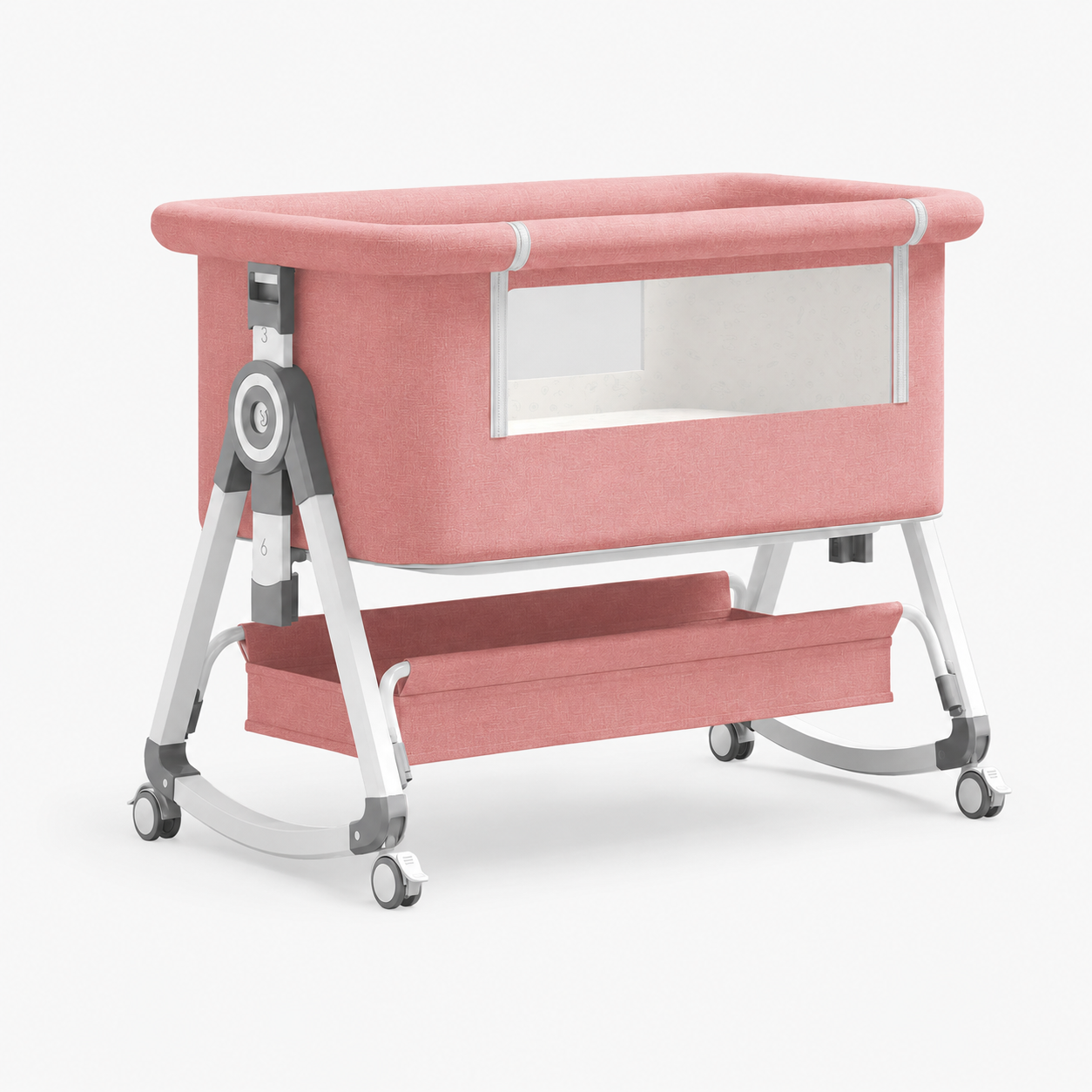 3-in-1 Baby Bedside Sleeper with Wheels for Babies 0-36 Months