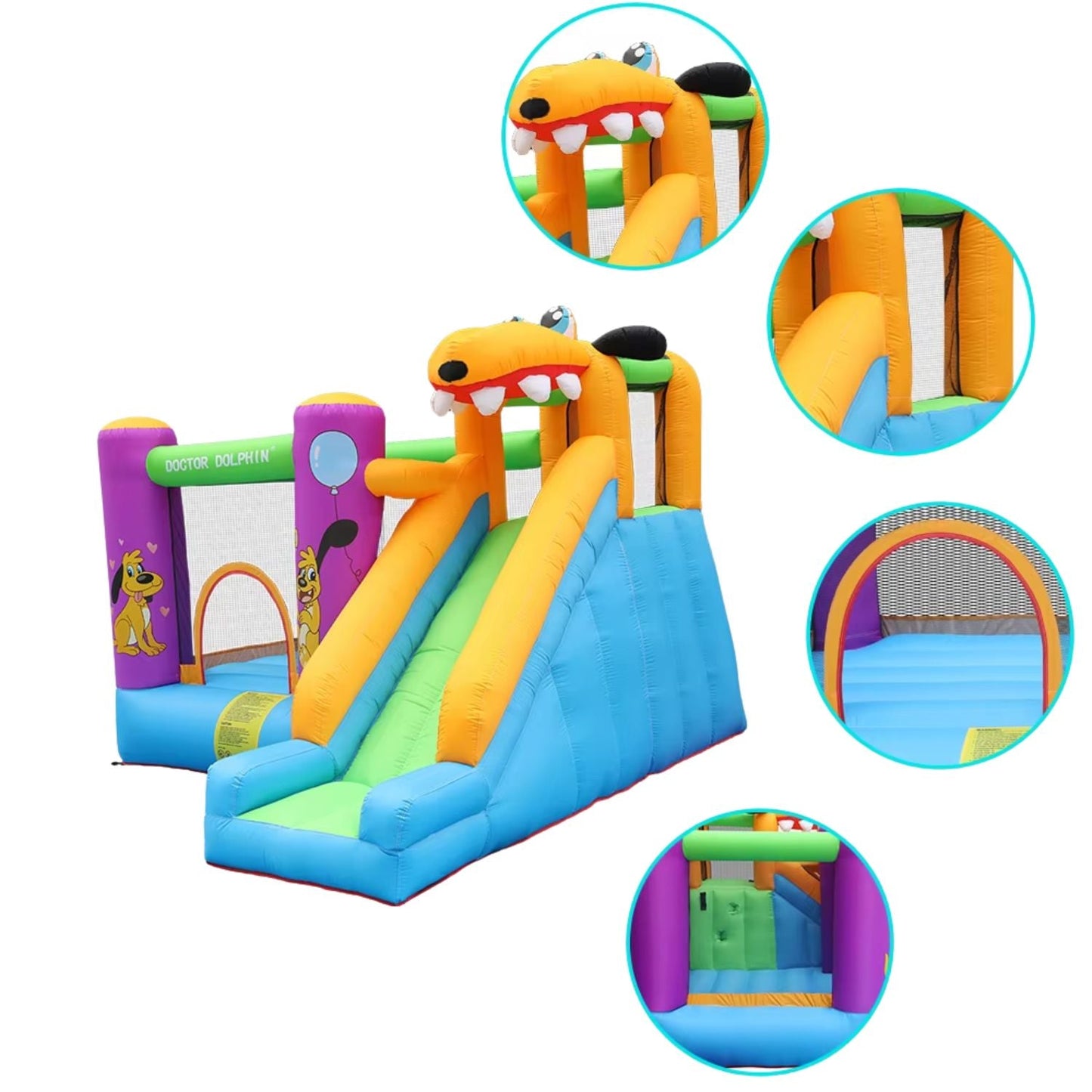 Kids Inflatable Bouncy Castle with Slide | FunSlip