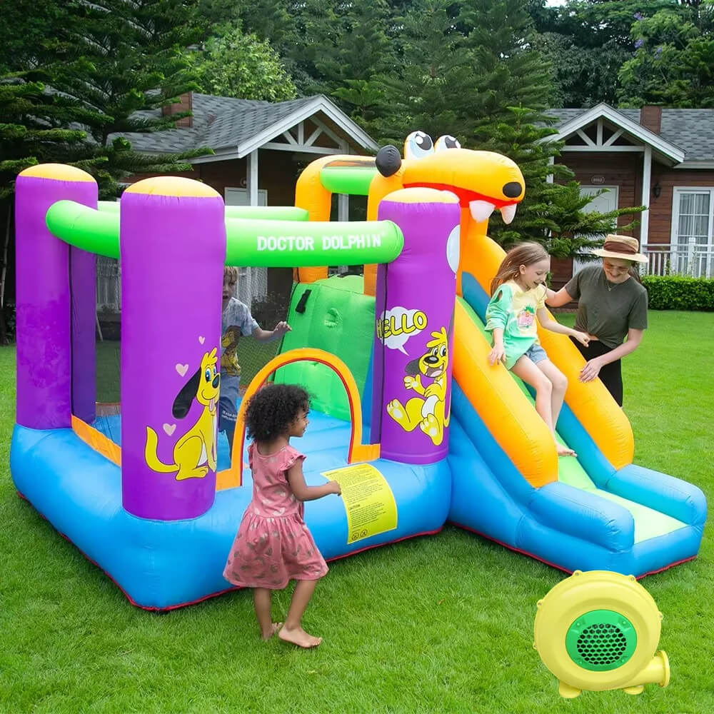 Kids Inflatable Bouncy Castle with Slide | FunSlip