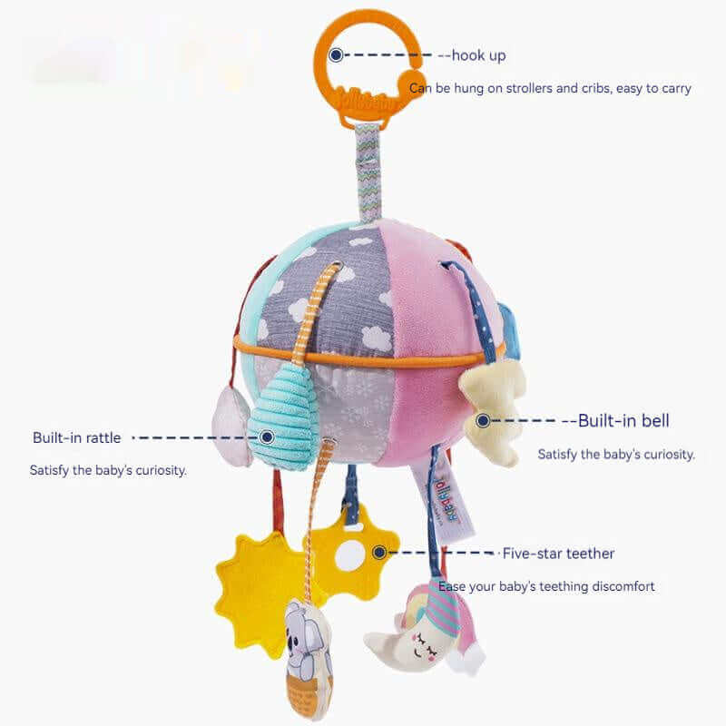 Giocattolo da Appendere Chouchoule™ per Passeggino e Seggiolino Auto (Sonaglio Sensoriale da Viaggio)