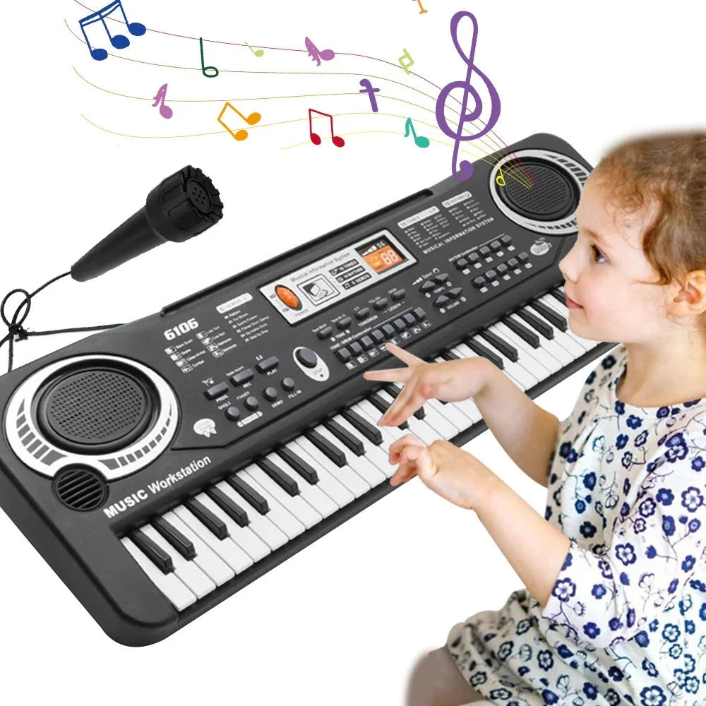 Pianoforte con Microfono per Bambini 61 Tasti