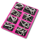 Metal Brain Teaser Puzzle Set, 8 Pieces
