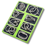 Metal Brain Teaser Puzzle Set, 8 Pieces
