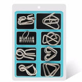 Metal Brain Teaser Puzzle Set, 8 Pieces