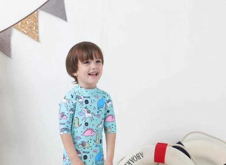 Baby Anti-UV Swimsuit for Boys and Girls with Animal Print