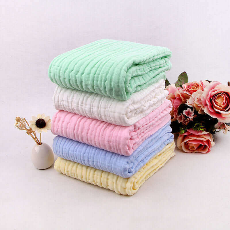 CloudSoft™ Couverture Premium en Mousseline de Coton pour Bébé (110x110cm Couverture Respirante)