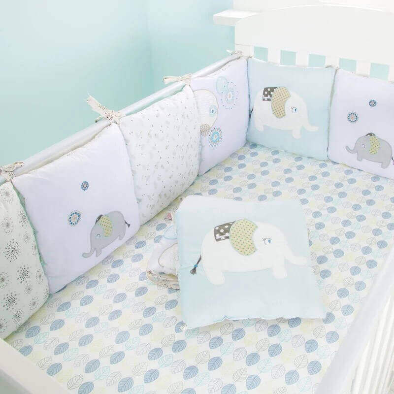 Ensemble de Coussins de Chambre Éléphant Fantaisiste en Coton (6 Pièces de Décoration)