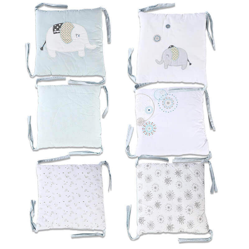 Ensemble de Coussins de Chambre Éléphant Fantaisiste en Coton (6 Pièces de Décoration)