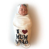 Couverture d'emmaillotage "I love Mum & Dad"