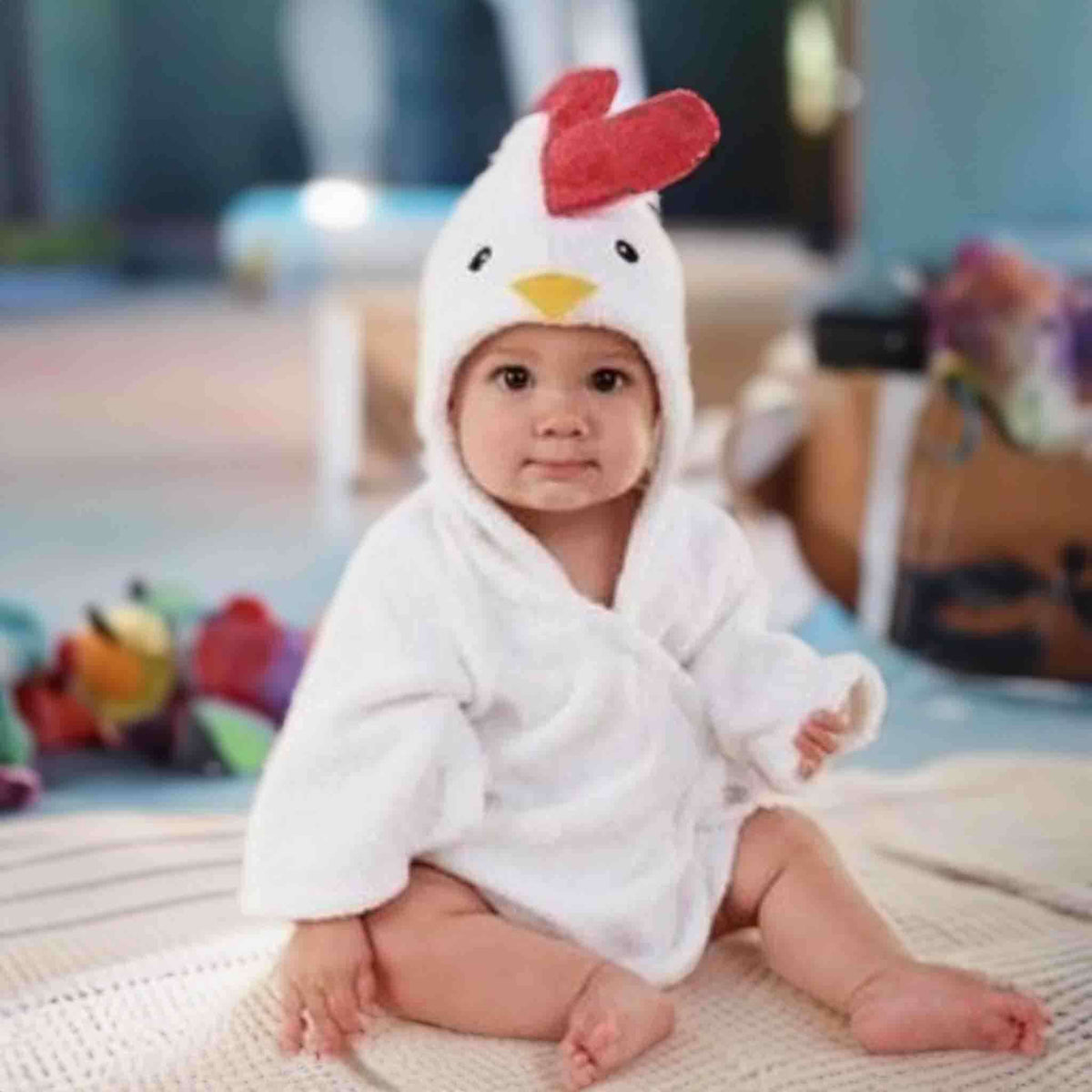 Peignoir à capuche Critter Comfort™ en coton biologique (serviette éponge sans produits chimiques)