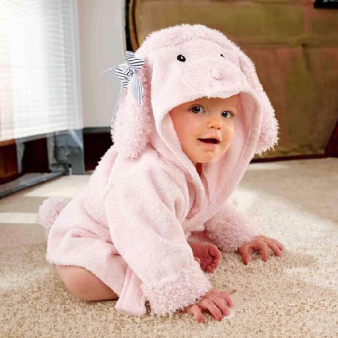 Peignoir à capuche Critter Comfort™ en coton biologique (serviette éponge sans produits chimiques)