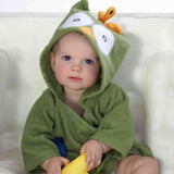 Peignoir à capuche Critter Comfort™ en coton biologique (serviette éponge sans produits chimiques)