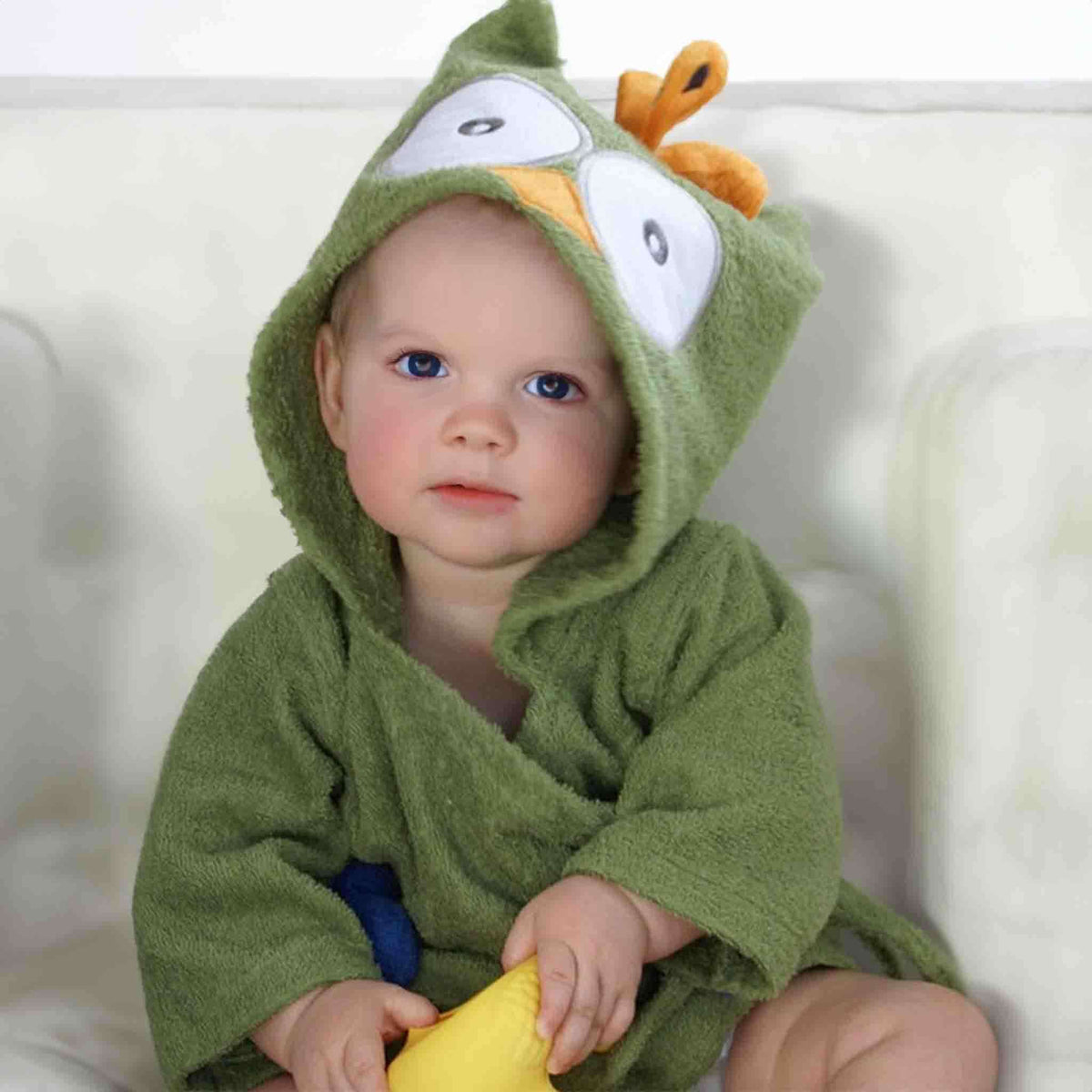 Peignoir à capuche Critter Comfort™ en coton biologique (serviette éponge sans produits chimiques)