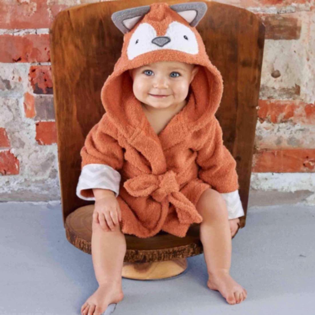 Peignoir à capuche Critter Comfort™ en coton biologique (serviette éponge sans produits chimiques)