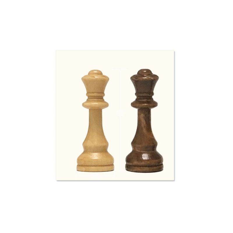 Paire de Dames d'échecs en Bois Taille 8