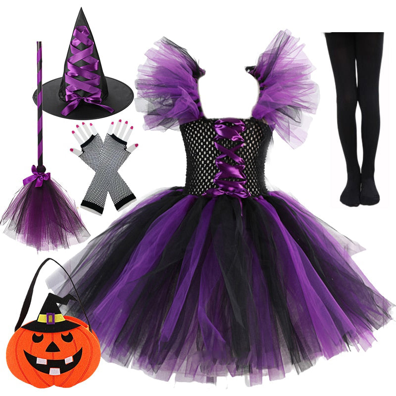 Déguisement de Sorcière d'Halloween pour Fille