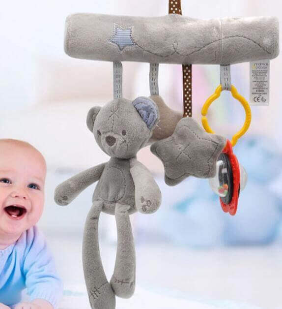 Compagni per Passeggino in Peluche (Sonagli di Coniglio e Orsetto da Appendere)